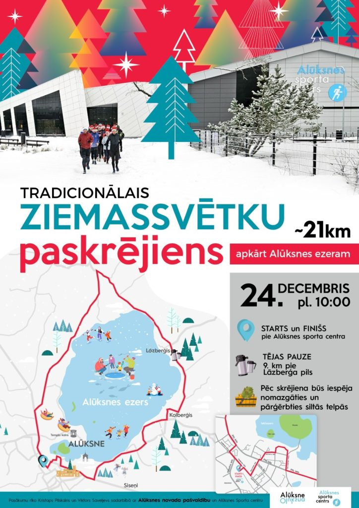 Aicinām izskriet Tradicionālajā Ziemassvētku Paskrējienā apkārt Alūksnes ezeram