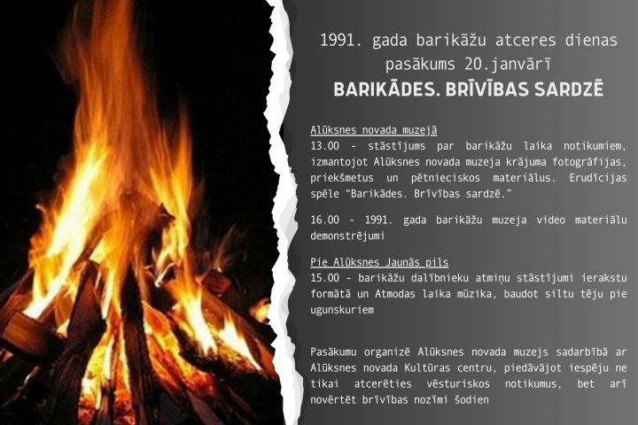 Alūksnē norisināsies 1991. gada barikāžu atceres dienas pasākums “BARIKĀDES. BRĪVĪBAS SARDZĒ”