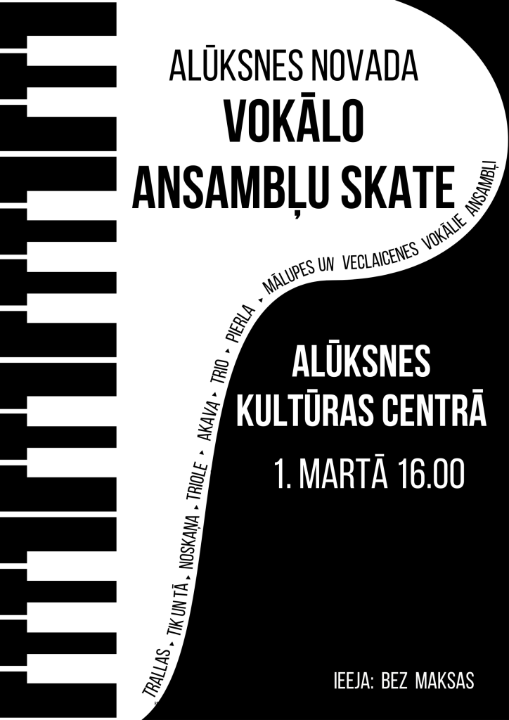 Alūksnē norisināsies novada vokālo ansambļu skate