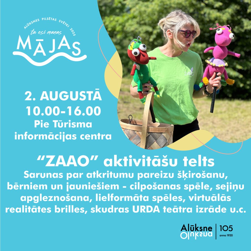 ALŪKSNES PILSĒTAS SVĒTKI 2025: ZAAO aktivitāšu telts