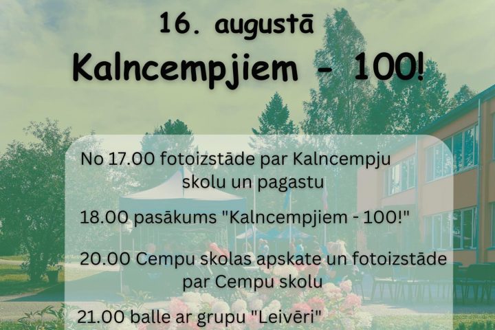 Kalncempju pagasta 100 gadu jubilejas plakāts