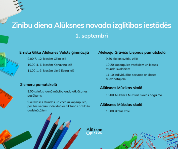 Zinību dienas norise Alūksnes novada izglītības iestādēs