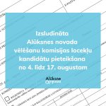 Izsludina Alūksnes novada vēlēšanu komisijas locekļu kandidātu pieteikšanas termiņu