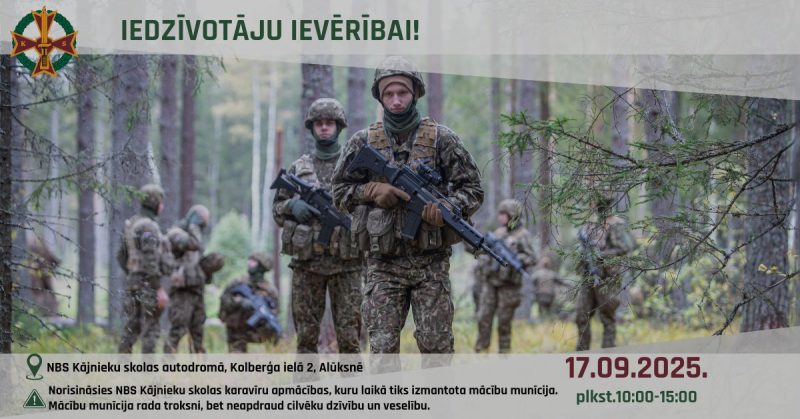 NBS Kājnieku skolā notiks lauka kaujas iemaņu apmācības
