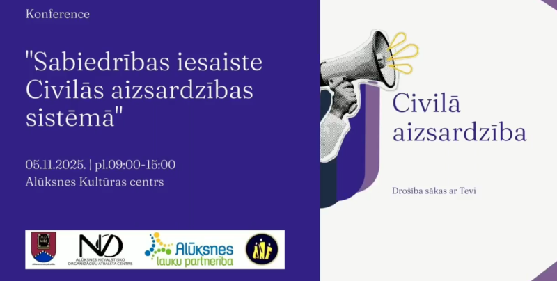 Konferences afiša par civilo aizsardzību