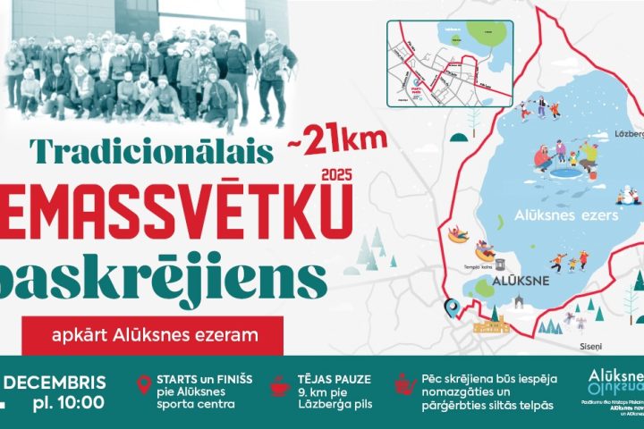Tradicionālais Ziemassvētku Paskrējiens apkārt Alūksnes ezeram