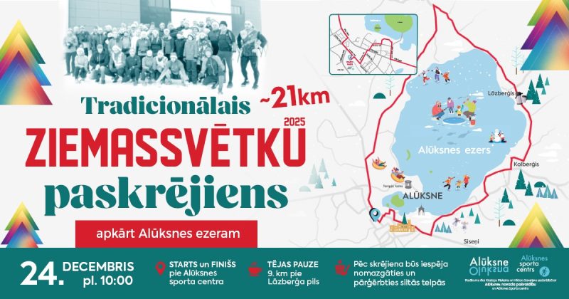 Tradicionālais Ziemassvētku Paskrējiens apkārt Alūksnes ezeram