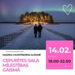 Maģiska Valentīndiena Alūksnē: Cepurītes sala iemirdzēsies mīlestības gaismā