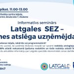 Informatīvs plakāts par semināru "Latgales SEZ – veiksmes atslēga uzņēmējdarbībai", kas notiks 13.05. plkst. 11.00-13.00 Uzņēmējdarbības atbalsta centra telpās, Alūksnes kultūras centrs, Brūža iela 7, Alūksne. Seminārā uzņēmēji uzzinās par nodokļu atvieglojumiem Alūksnes novadā: 80% atlaidi UIN (dividemdēm), līdz 100% atlaidi nekustamā īpašuma nodoklim un tiešo nodokļu atlaidi līdz pat 60% no saviem ieguldījumiem. Papildus informācija: ANNA JAUDZEMA, Latgales speciālās ekonomiskās zonas mārketinga projektu vadītāja, +371 25434847. Plakātā redzami Latgales SEZ un Alūksnes logotipi.