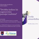 Plakāts par informatīvo pasākumu iedzīvotājiem "Drošība šodien: kā sagatavoties jaunajai realitātei", kas notiks 10.06.2026. no pl.11:00-14:00 Alūksnes Kultūras centrā, Brūža ielā 7, Alūksnē, un TIEŠSAISTĒ Alūksnes novada pašvaldības Facebook kontā @Alūksnesnovads no pl.11:00.