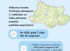 Informatīvs plakāts par Alūksnes novada teritorijas plānošanu ar virsrakstu "Iesaisties novada teritorijas plānošanā!". Aprakstīta Alūksnes novada Teritorijas plānojuma 1. redakcijas un Vides pārskata projekta publiskā apspriešana, kas notiek "No 2026. gada 7. jūlija līdz 18. augustam". Publiskās apspriešanas sanāksme: "2026. gada 5. augustā 17.00 Dārza ielā 11, Alūksnē, 1. stāva zālē klātienē un attālināti Zoom platformā". Fonā redzama stilizēta Alūksnes novada karte. Informācija: www.aluksne.lv.