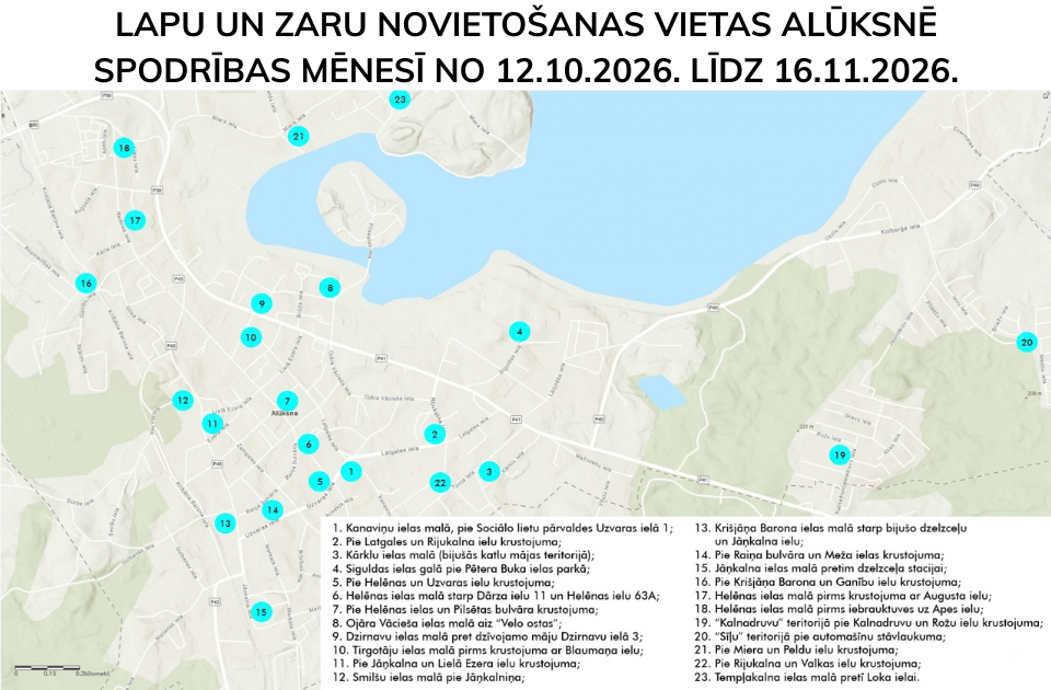Spodrības mēnesī būs akcija lapu un zaru novietošanai Alūksnē