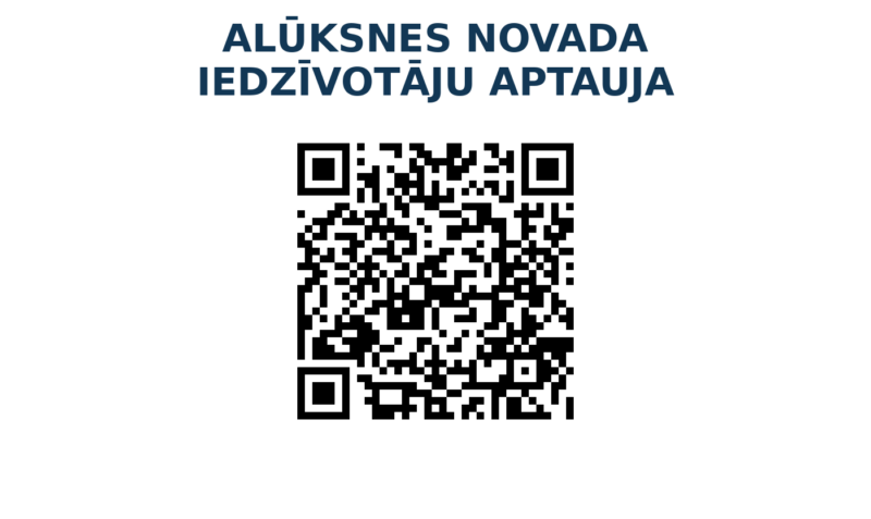QR kods Alūksnes novada iedzīvotāju aptaujai.
